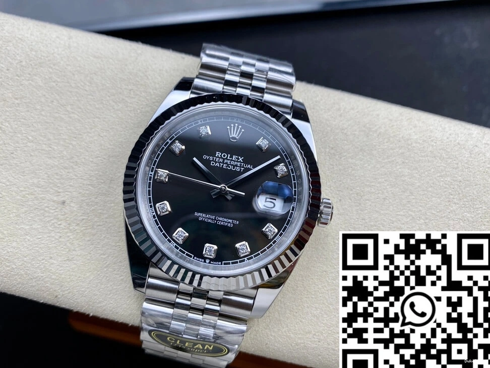 Clean M126334-0012 Dial Black Datejust Rolex Factory 1026